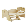 Miniature Wooden Doll Bed with Stairs I32431