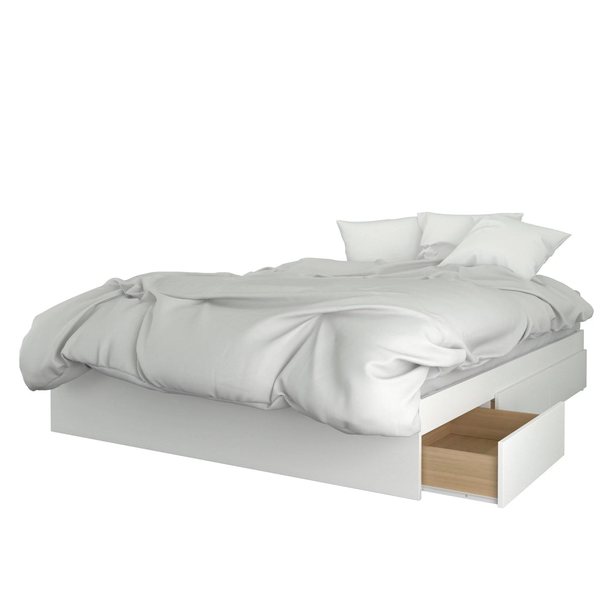 4 Piece Queen Size Walnut and White Bedroom Set S3145