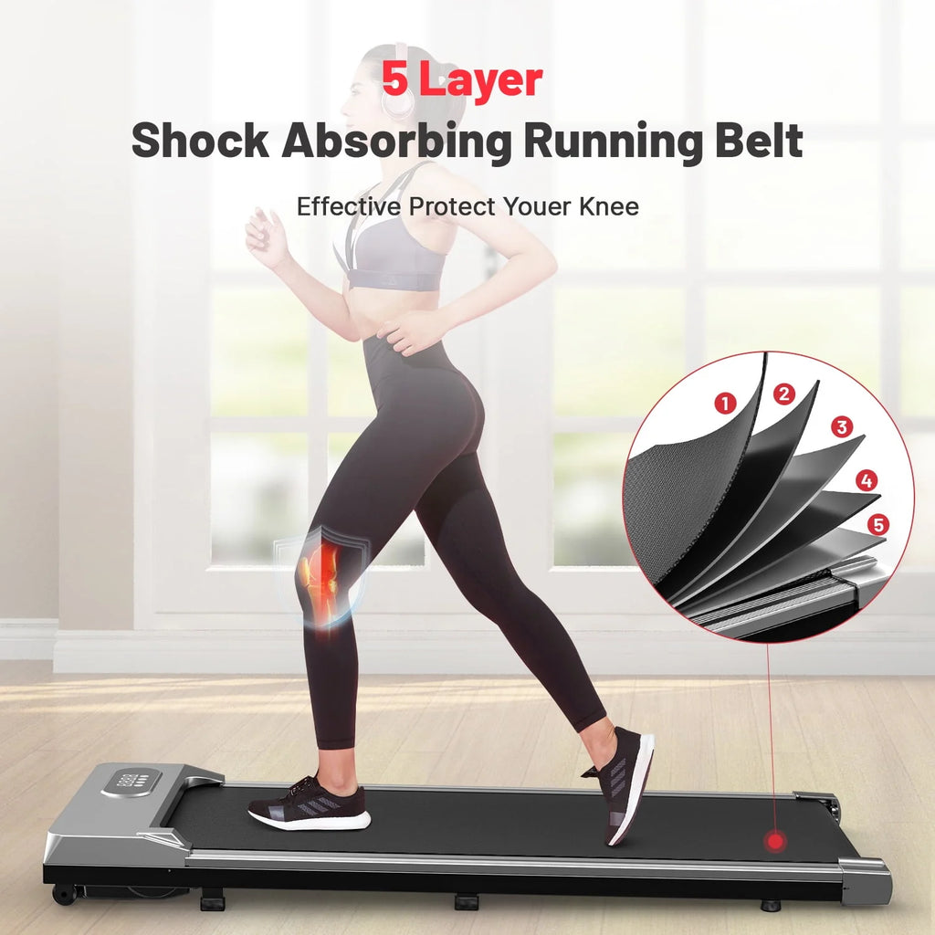 2 in 1 Under Desk Treadmill with Remote Control and LCD Display D534974