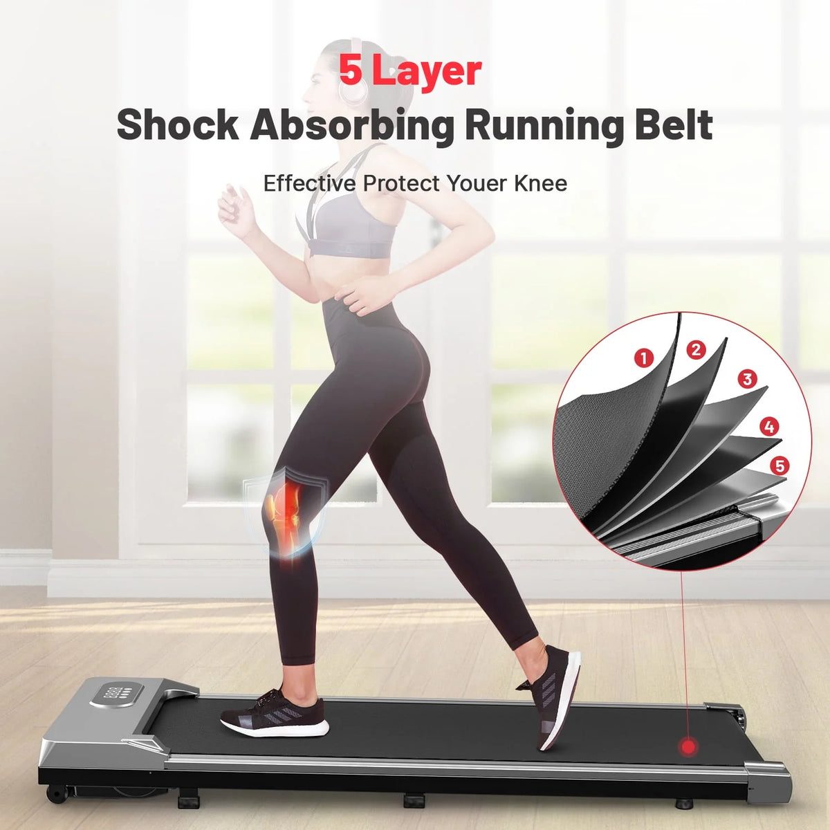 2 in 1 Under Desk Treadmill with Remote Control and LCD Display D534974