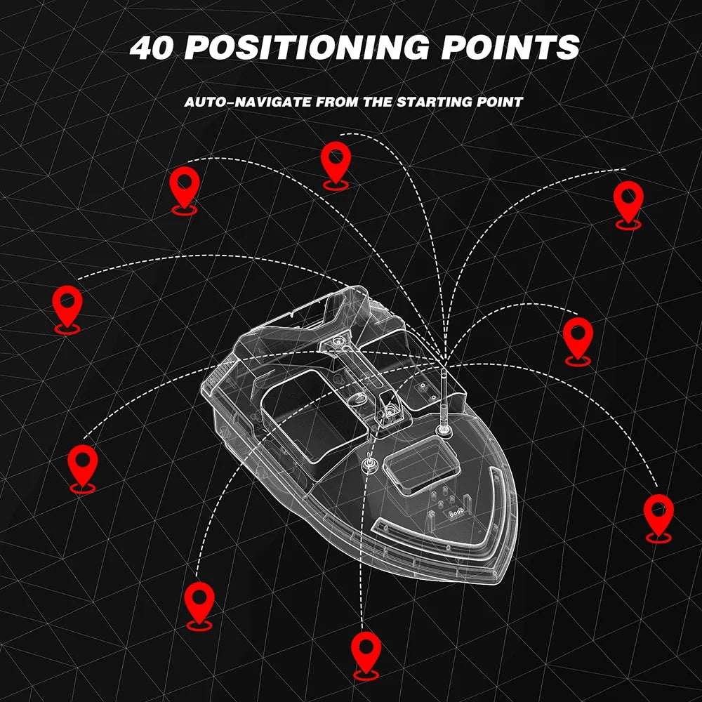 GPS Fishing Bait Boat 500m Remote Control Dual Motor with Night Light Z227917