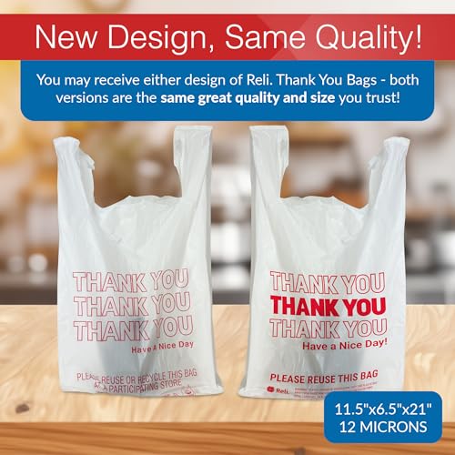 Thank You Plastic Bags 350 Count White P7805