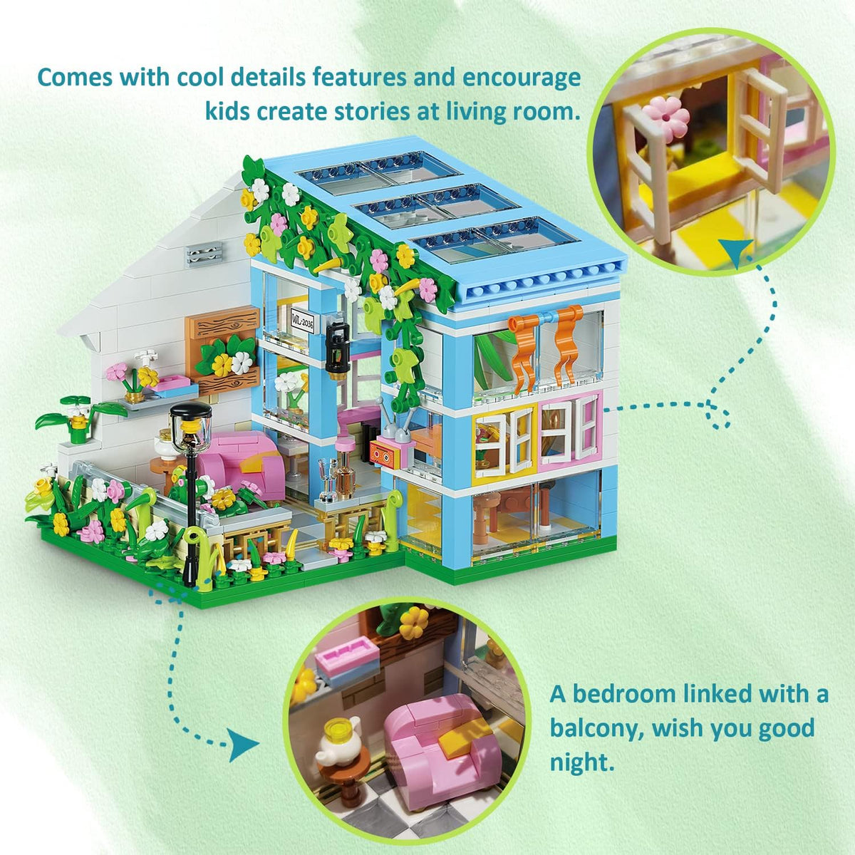 Flower House Building Toys Garden Building Blocks Sets for Kids N59250