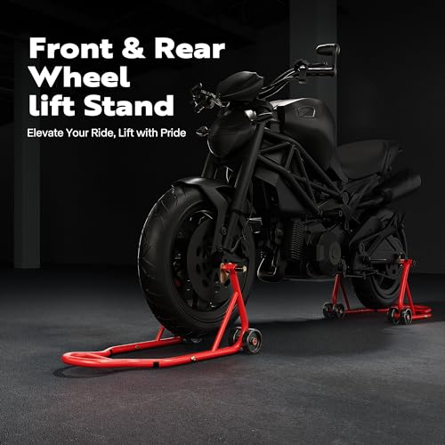 Black Motorcycle Stands 882 Lbs Capacity Front Rear Wheels Lift R385