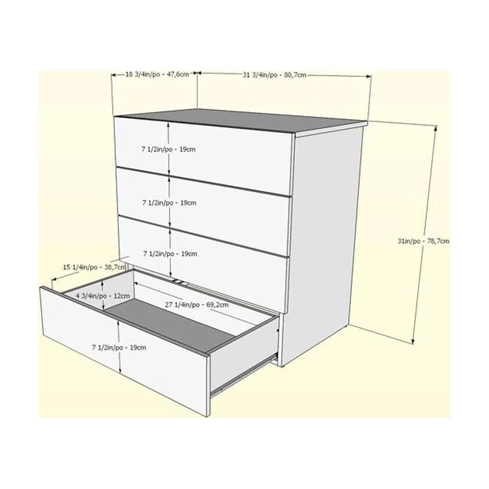 4 Piece Queen Size Bedroom Set Natural Maple and White S44184
