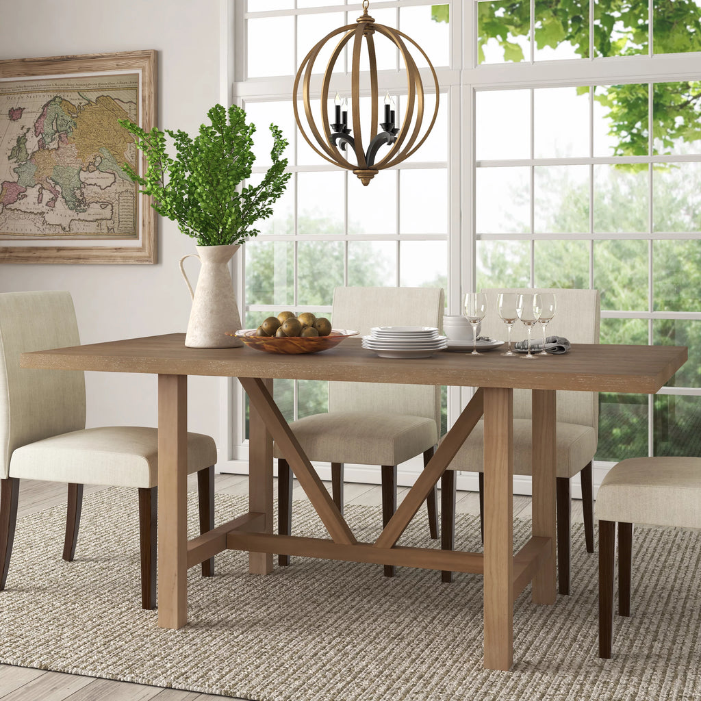 67" Farmhouse Dining Table with Trestle Base P2203