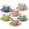 Coffee Cup & Saucer Set of 6pcs A128