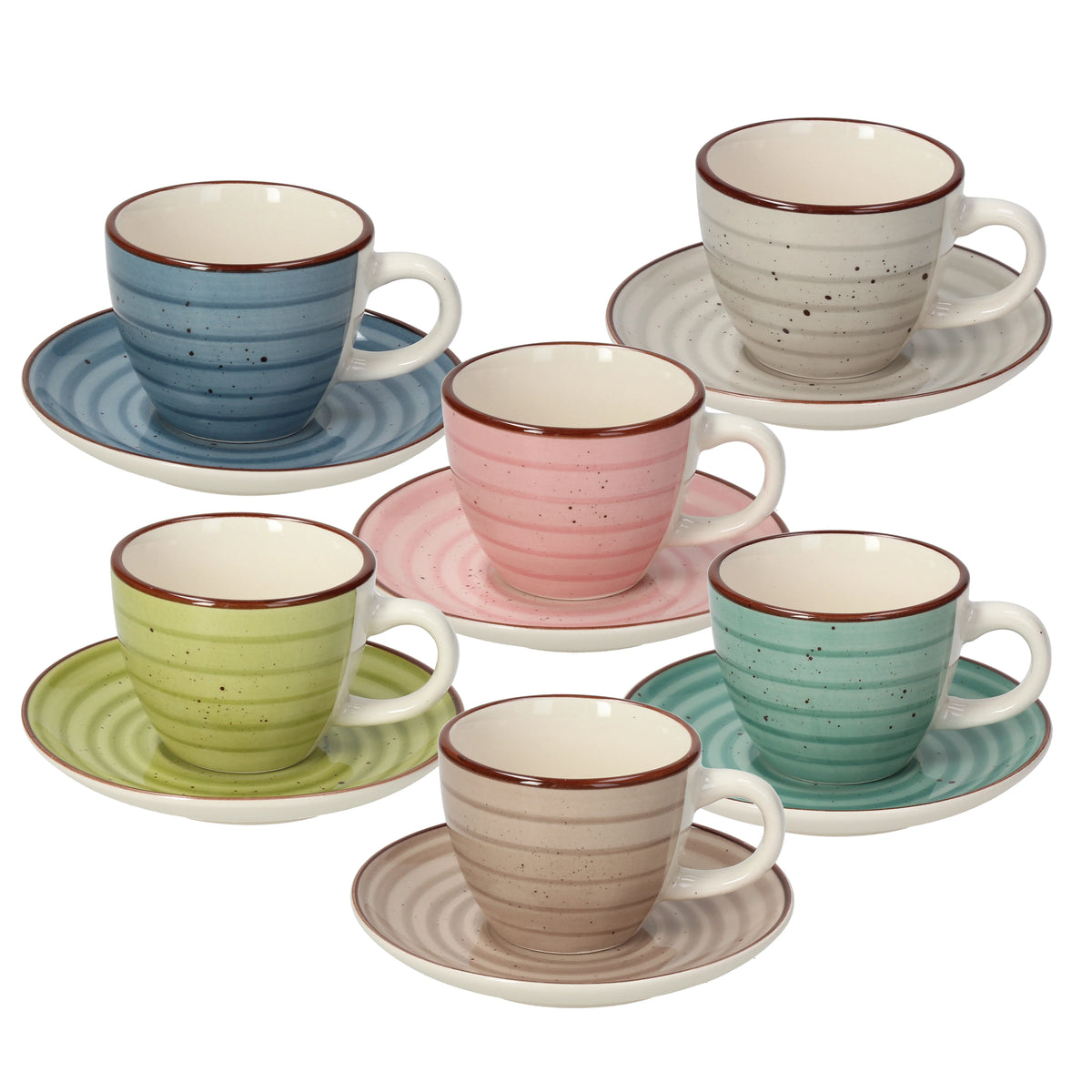 Coffee Cup & Saucer Set of 6pcs A128