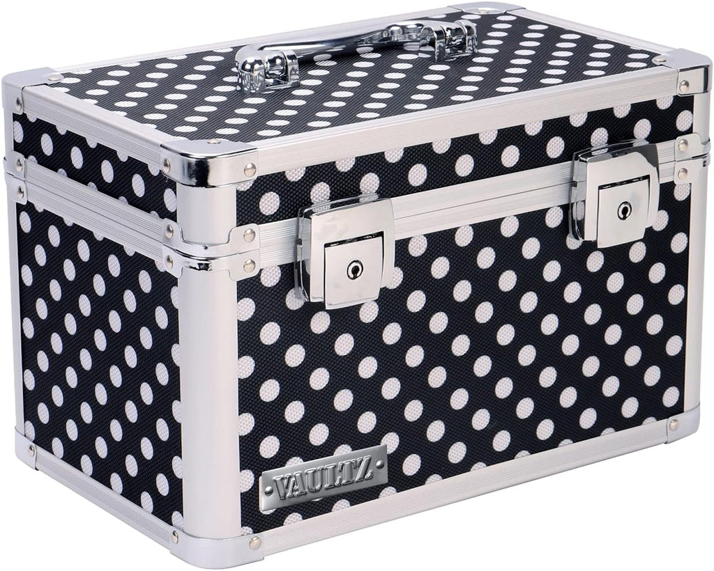White Locking Storage Box with Adjustable Compartments N737
