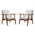 White and Amber Faux Leather Accent Chair Set of 2 A707848