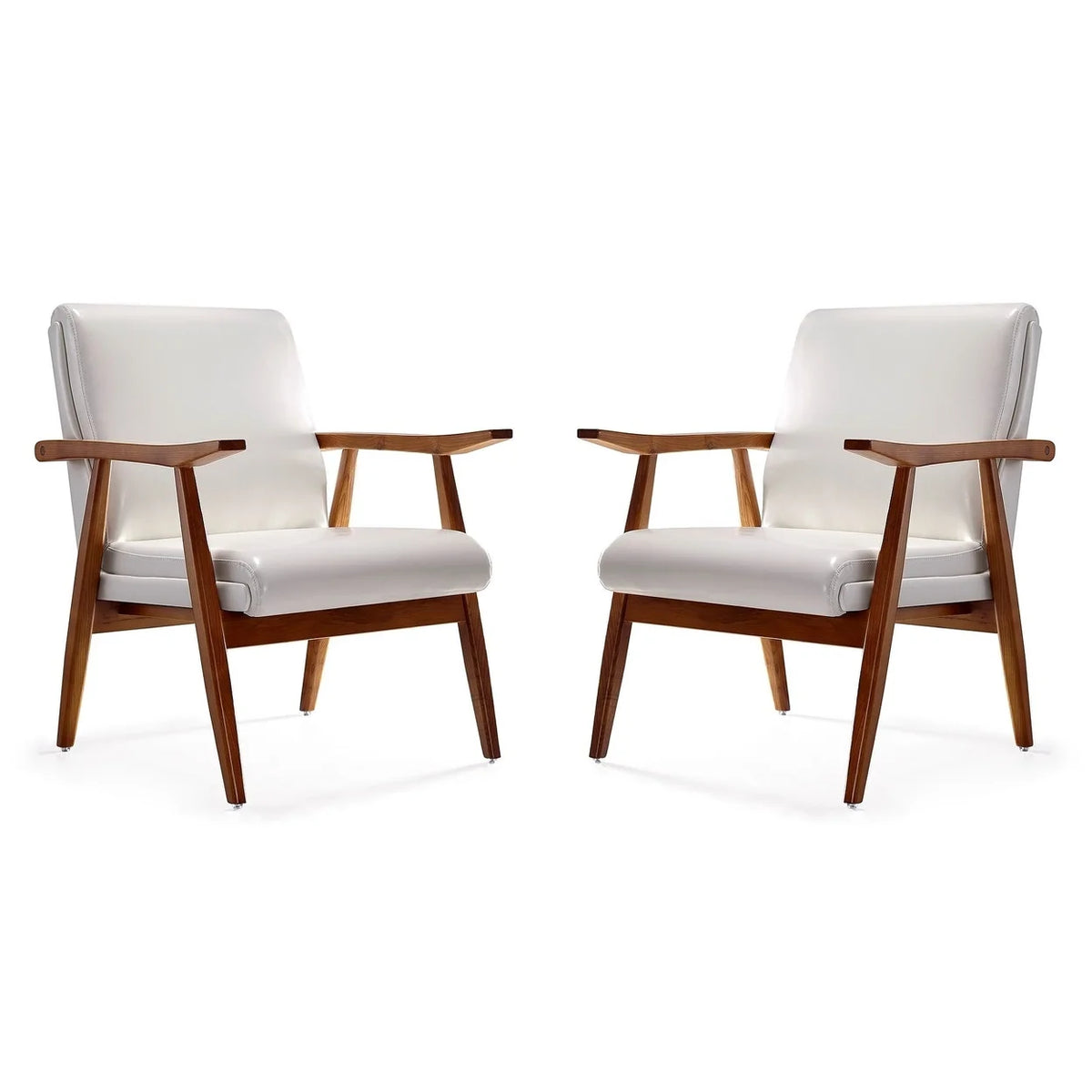 White and Amber Faux Leather Accent Chair Set of 2 A707848