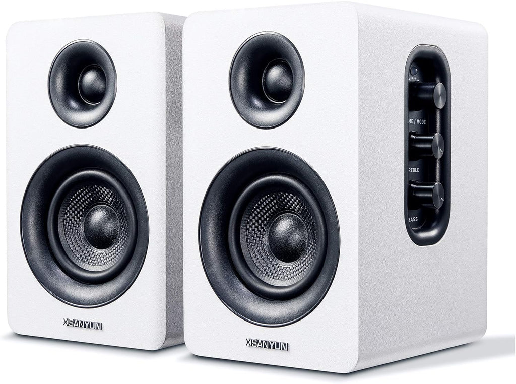 White 60W Bluetooth 5.0 Bookshelf Speakers (Pair) O812