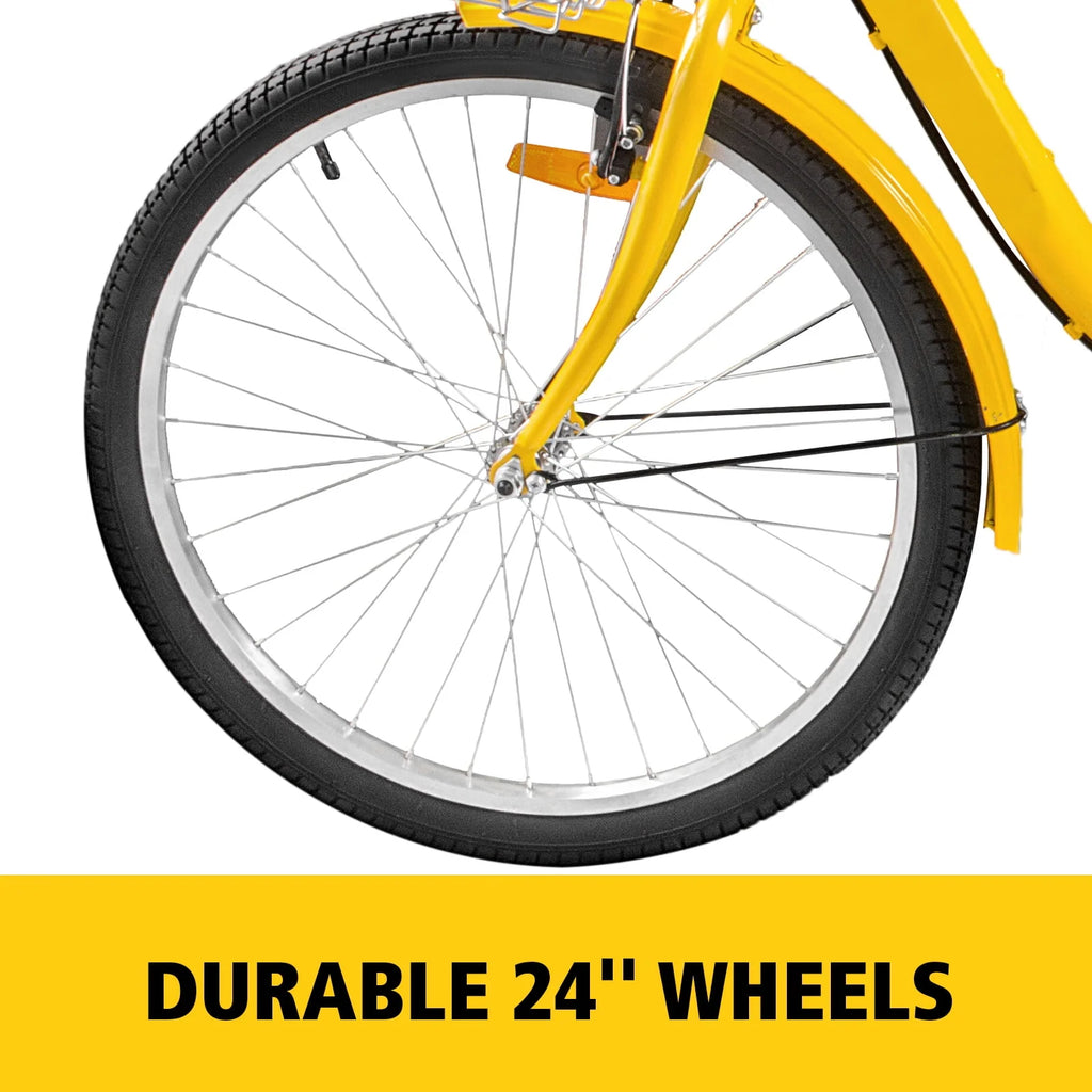 24 Adult Tricycle 7-Speed Three Wheel Bike with Basket Q136