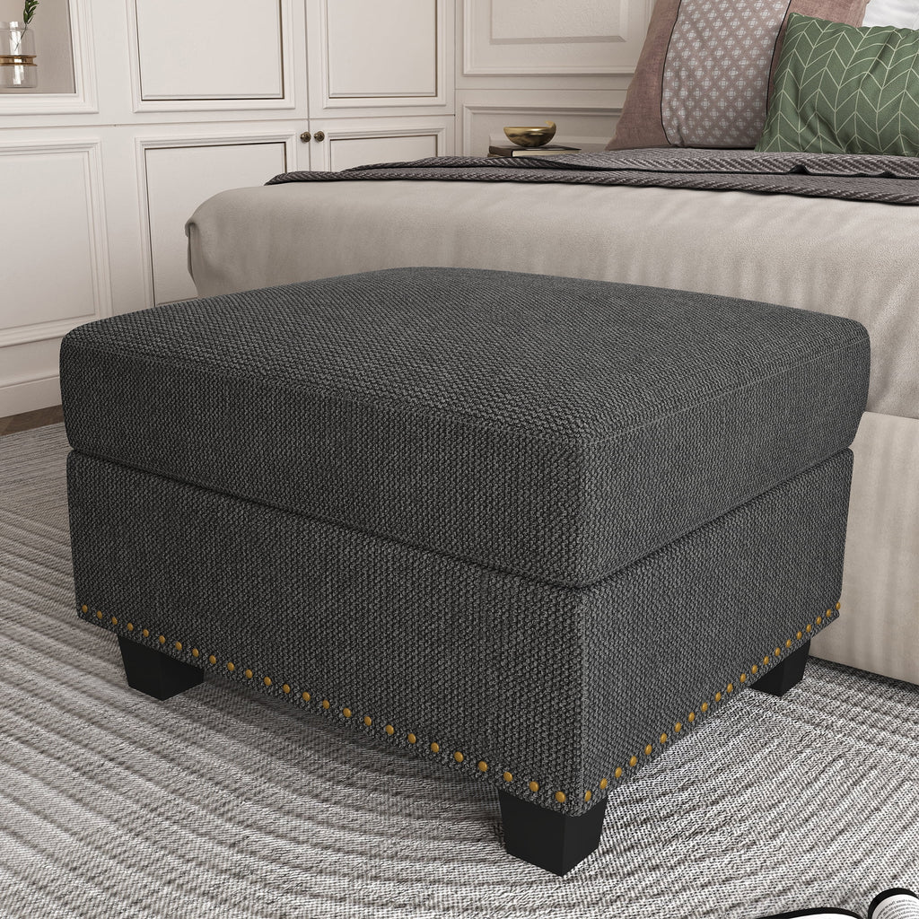 Dark Gray Storage Ottoman R149