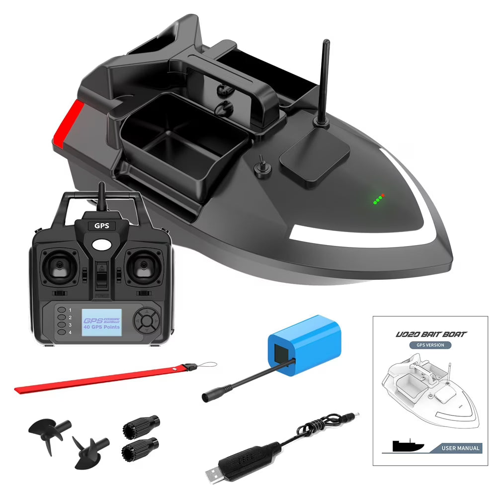 GPS Fishing Bait Boat 500m Remote Control Dual Motor with Night Light Z227917