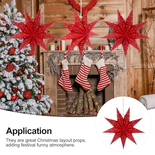 3Pcs Paper Star Lantern Lampshade Hanging Decorations Q799505