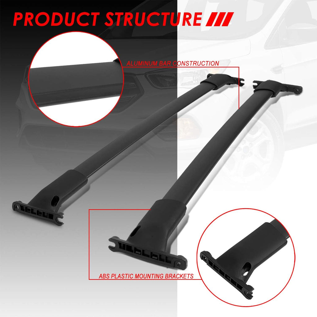 Matte Black Aluminum Roof Rack Cross Bars with ABS Mounting Brackets C225702