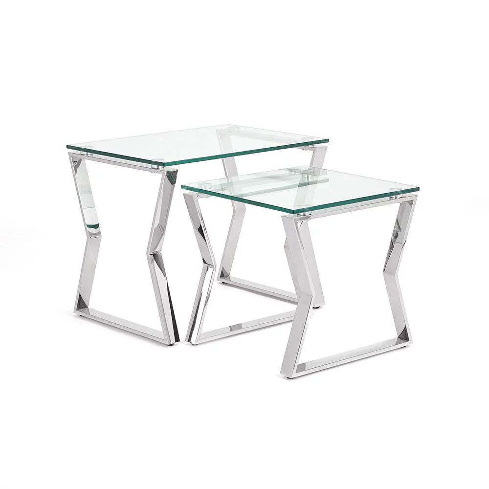 Silver Nesting End Table Set of 2 H145
