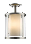 Semi Flush 3 Light with Brushed Nickel Finish Candelabra Base Bulb 9 inch I638162