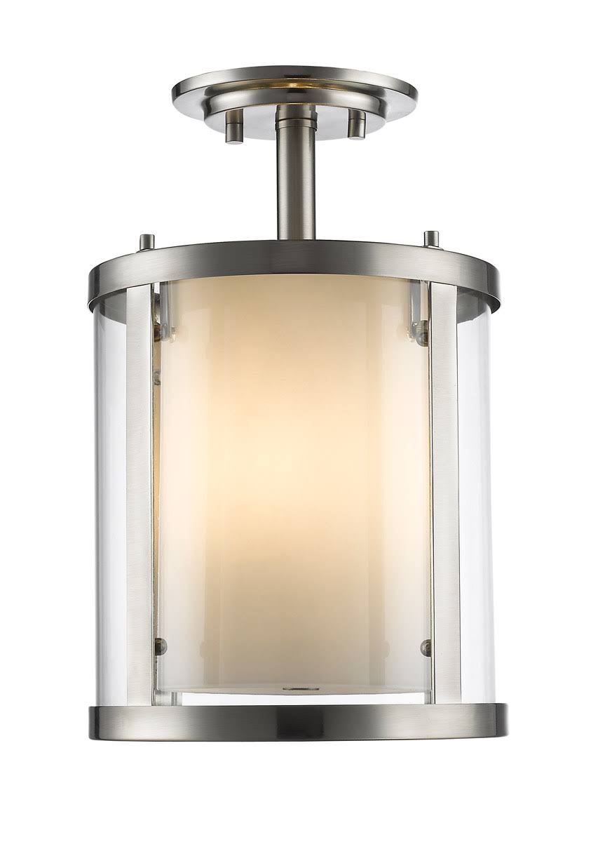 Semi Flush 3 Light with Brushed Nickel Finish Candelabra Base Bulb 9 inch I638162