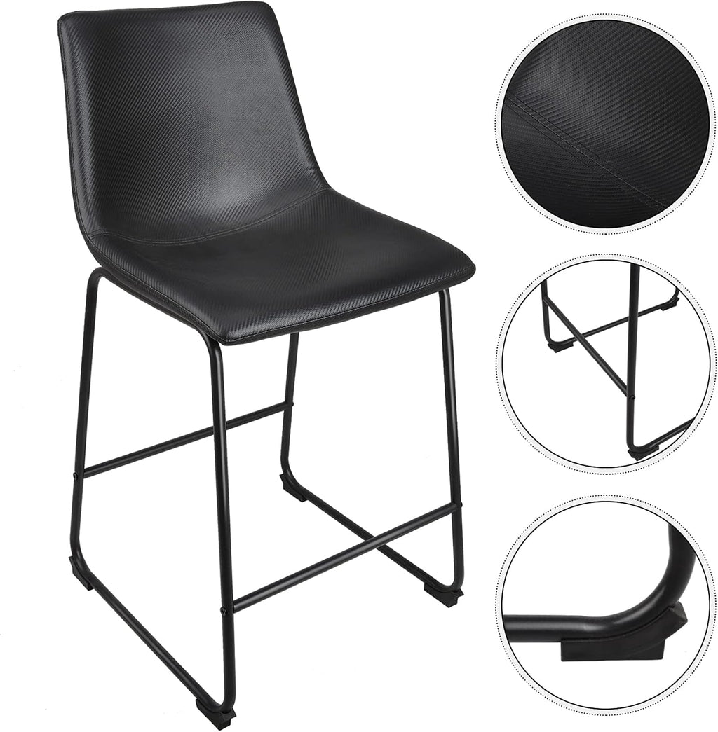 Black Metal Bar Stools Set of 2 E1385