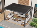 11' x 13' Grey Aluminum Louvered Pergola U555
