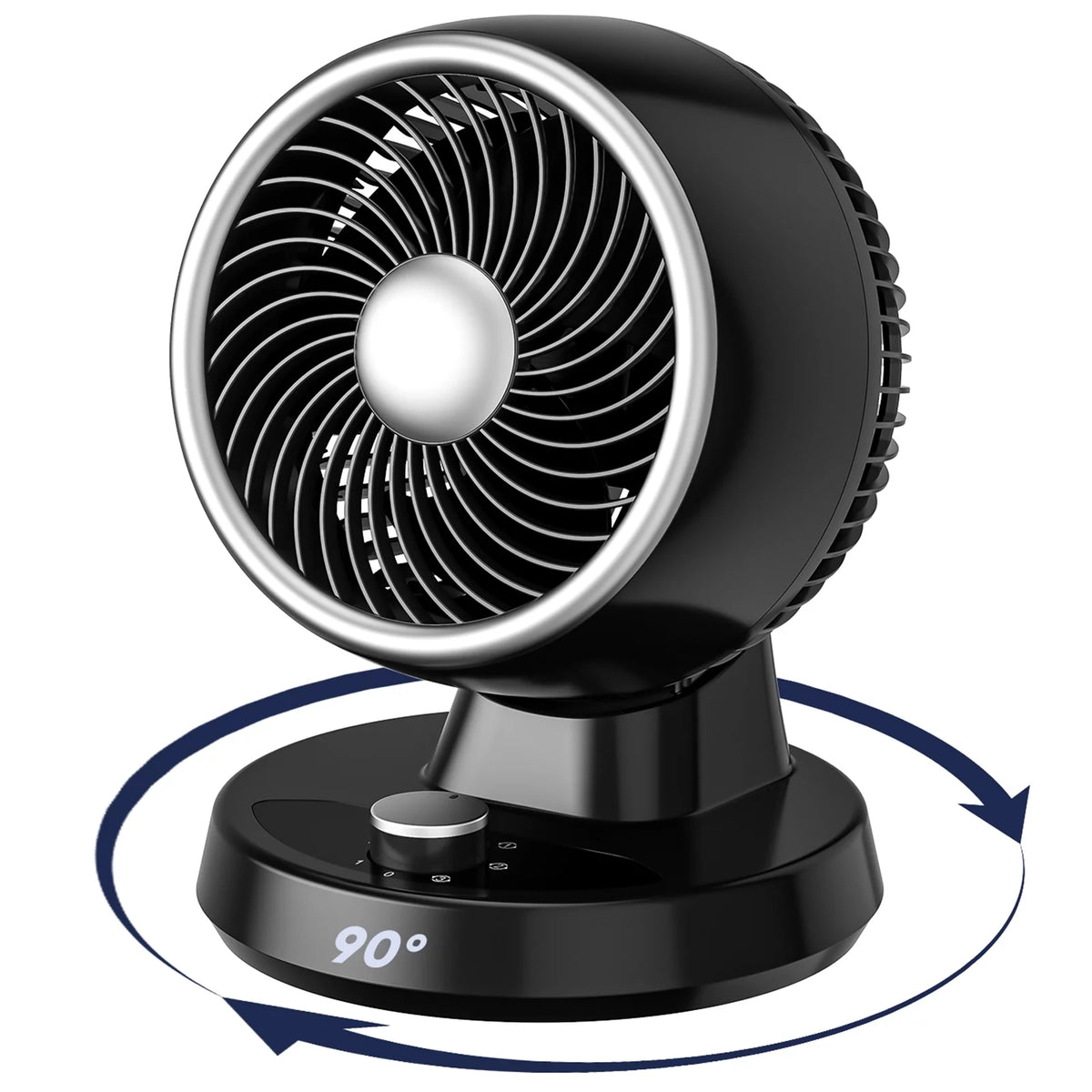 Portable Table Fan with 90° Auto-oscillation, 6 Tilting Head Settings, 3 Speeds Y477