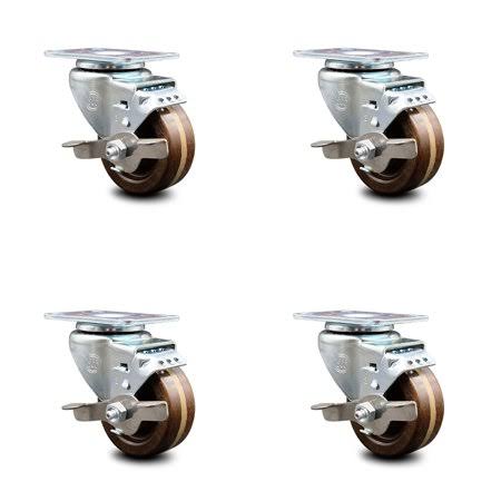 Phenolic Swivel Caster Set of 4 with Top Lock Brake D433203