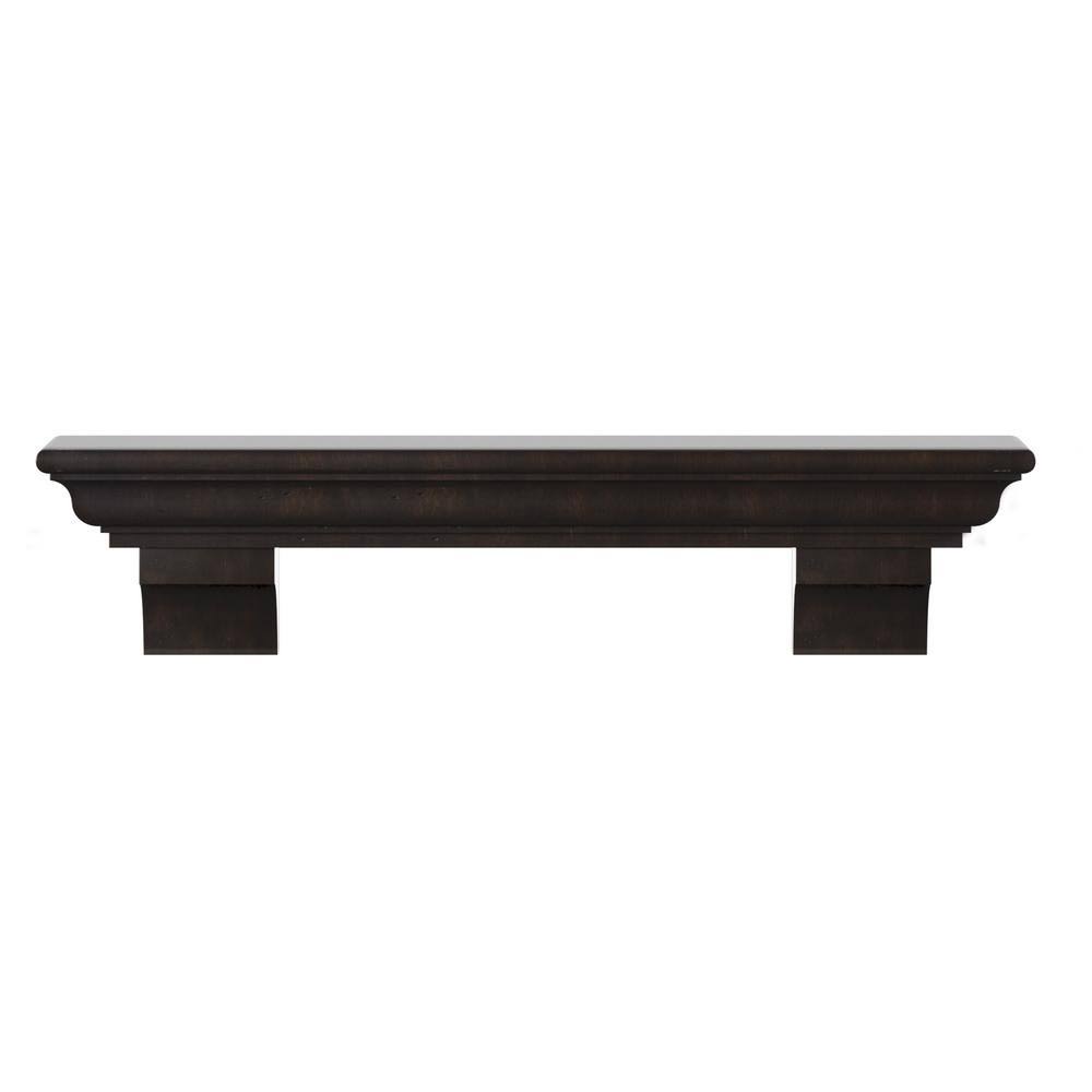 Traditional Distressed Espresso Cap-Shelf Mantel M414414