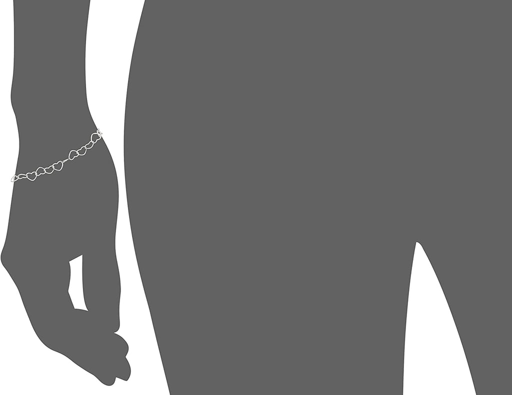 Sterling Silver Heart-Link Bracelet U14448