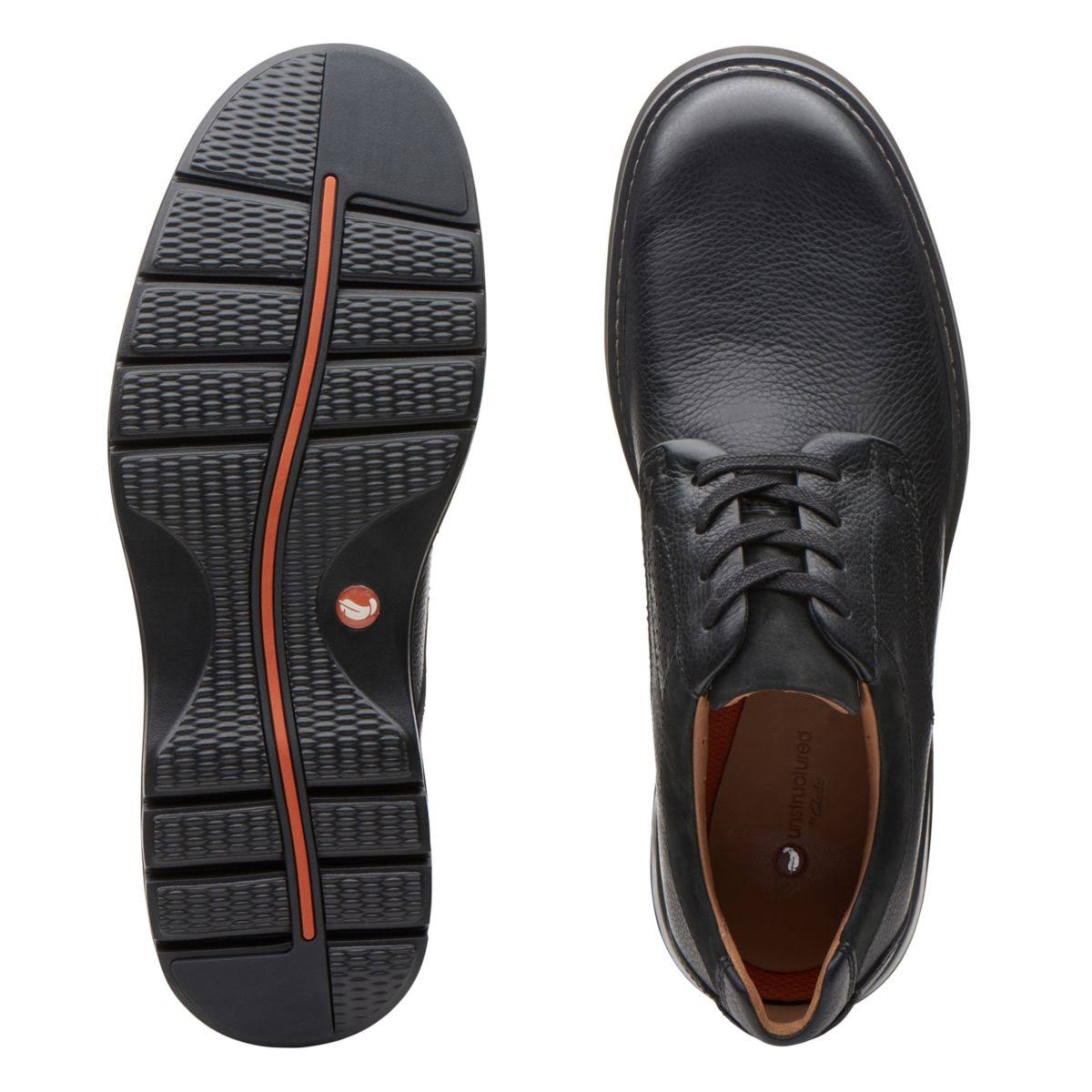 Black Leather Un Ramble Lo Shoes H878