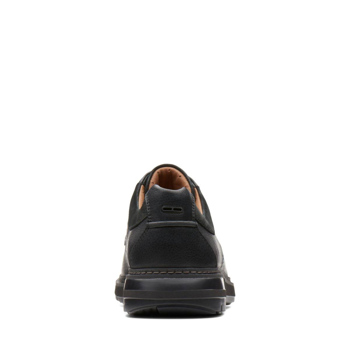 Black Leather Un Ramble Lo Shoes H878