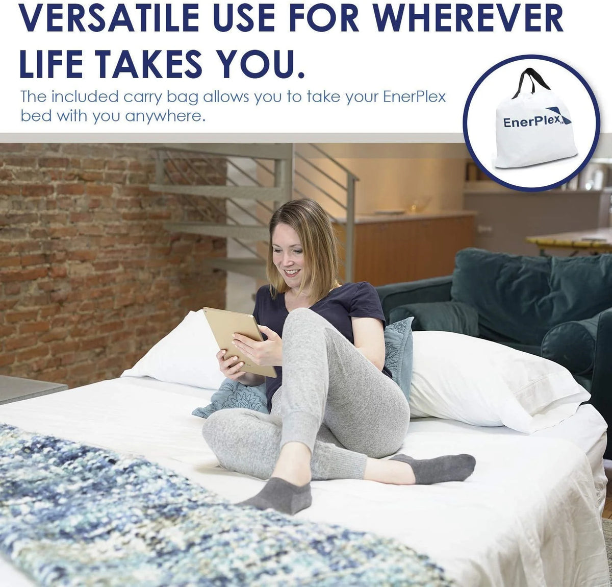 Queen 16 Inch Double High Air Mattress with Built in Pump C166174