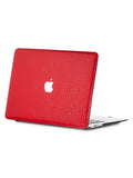 Crimson Crocodile-Embossed MacBook Case I3479