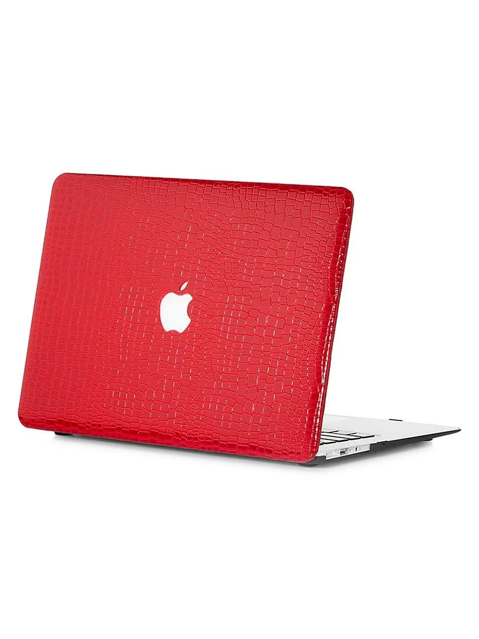 Crimson Crocodile-Embossed MacBook Case I3479