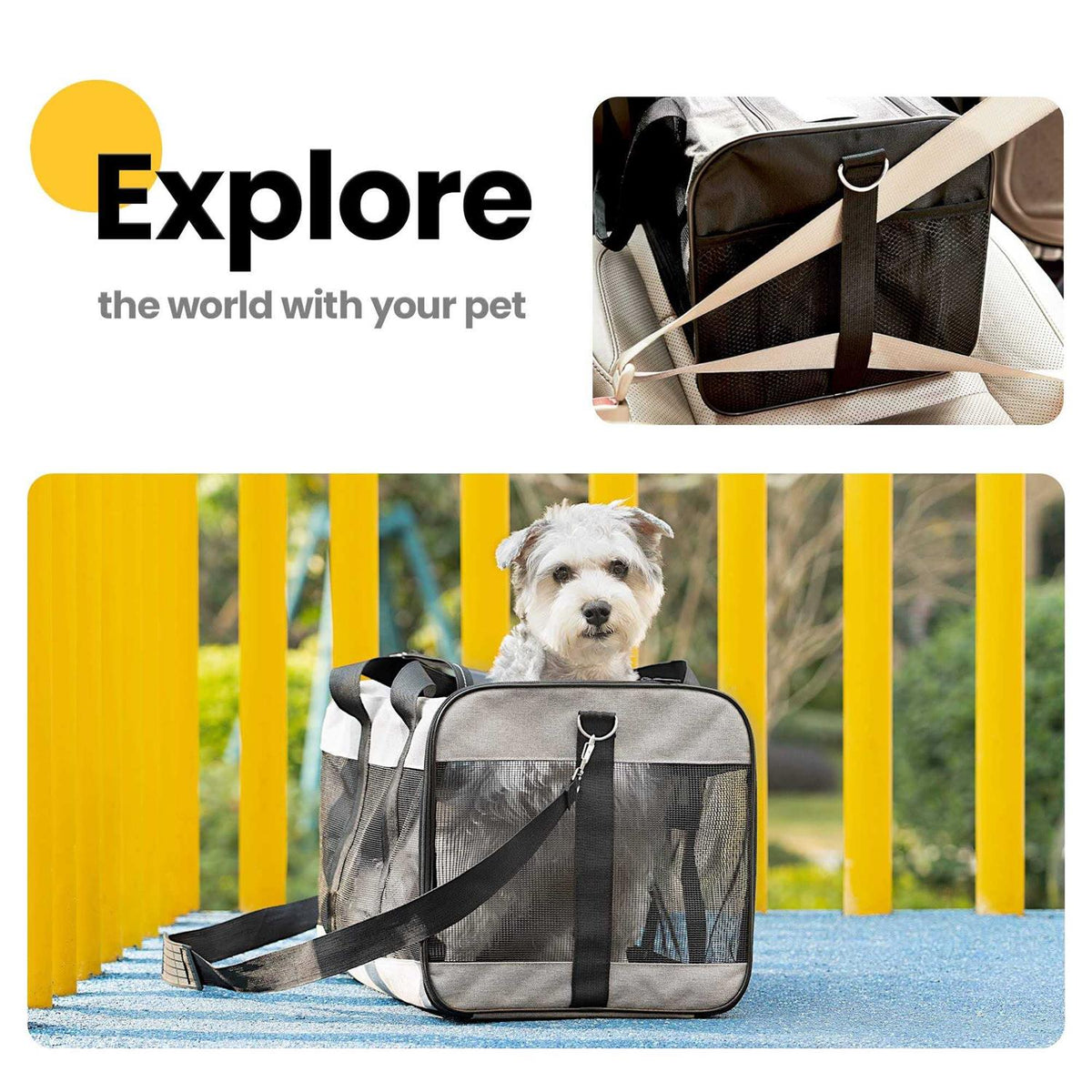 Soft-Sided Cat Dog Carrier with Inner Safety Leash P91573