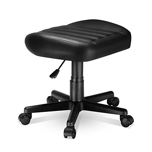 Height Adjustable Beige Foot Stool with Wheels H3941