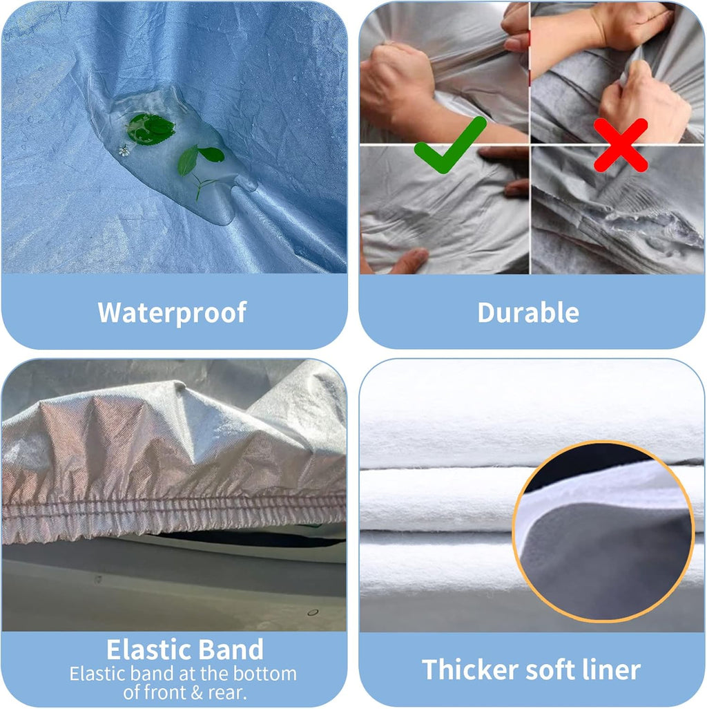 6 Layers Waterproof Cotton SUV Car Cover with Zipper O5906