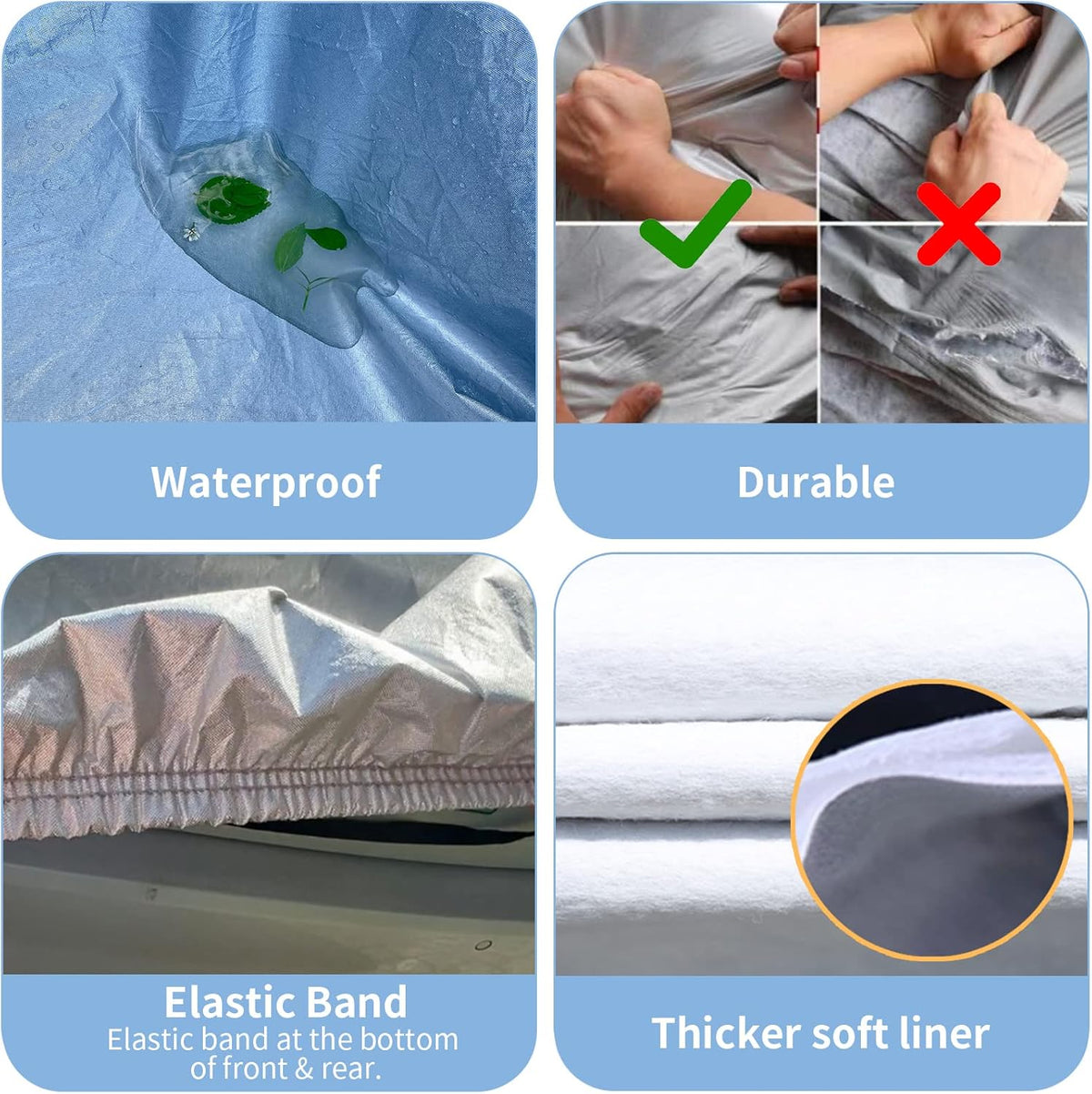 6 Layers Waterproof Cotton SUV Car Cover with Zipper O5906