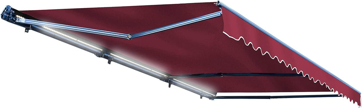 Motorized Retractable Patio Awning, 16x10 Feet, Polyester Canopy, Blue G1624