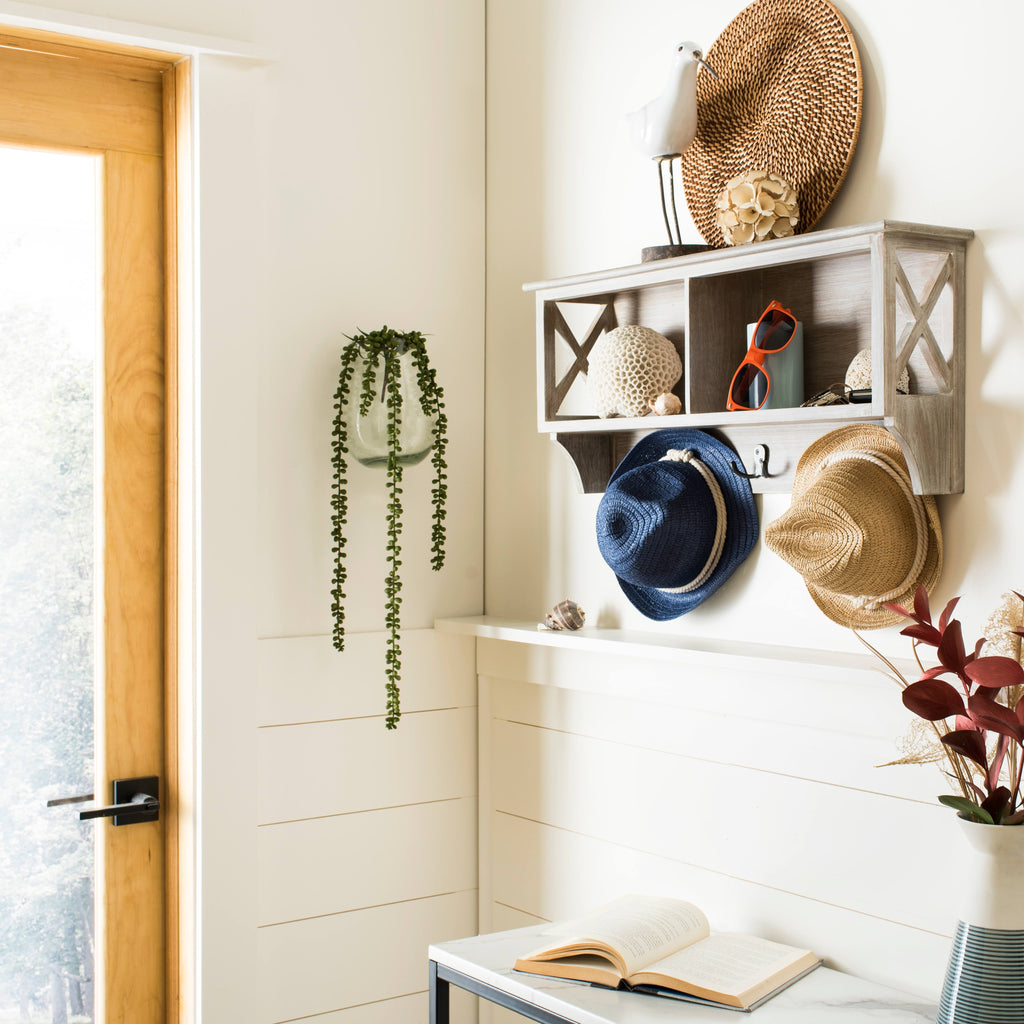Grey Hanging Storage Wall Rack B3875