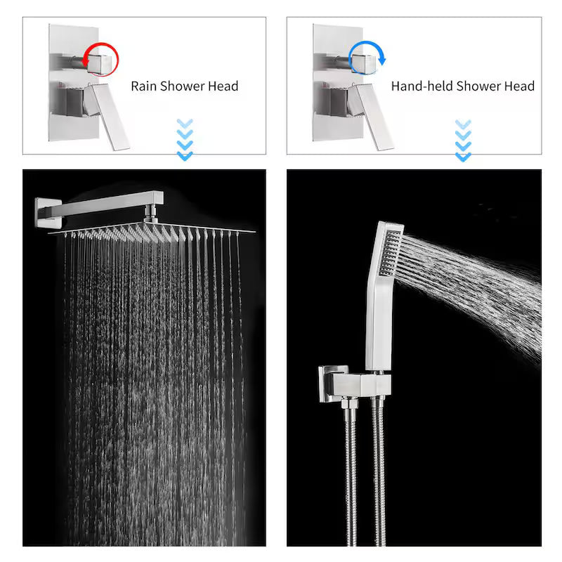 12 in. Brushed Nickel Shower System with Handheld Y187296