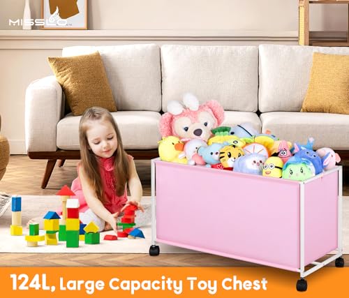 Black Large Toy Box with Wheels M8447