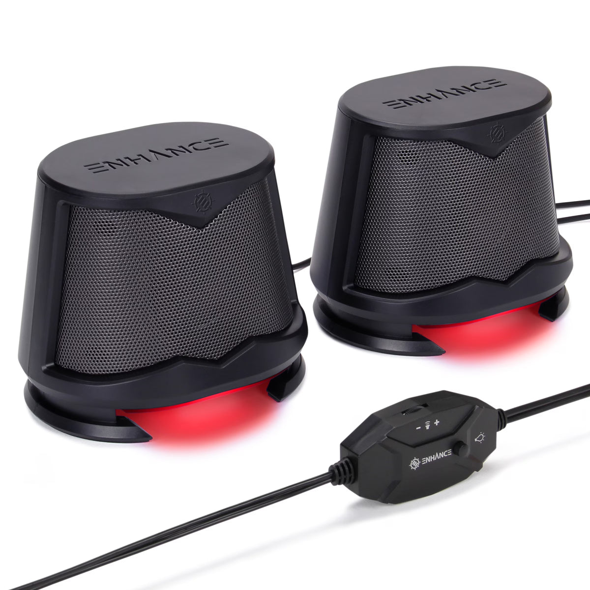 High Excursion Speakers with Red LED Lights, 10W Peak, 3.5mm Wired C40366
