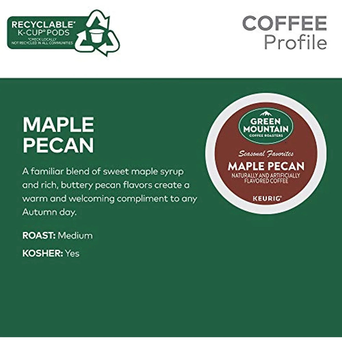 Maple Pecan Light Roast Coffee, 48 Count D46115