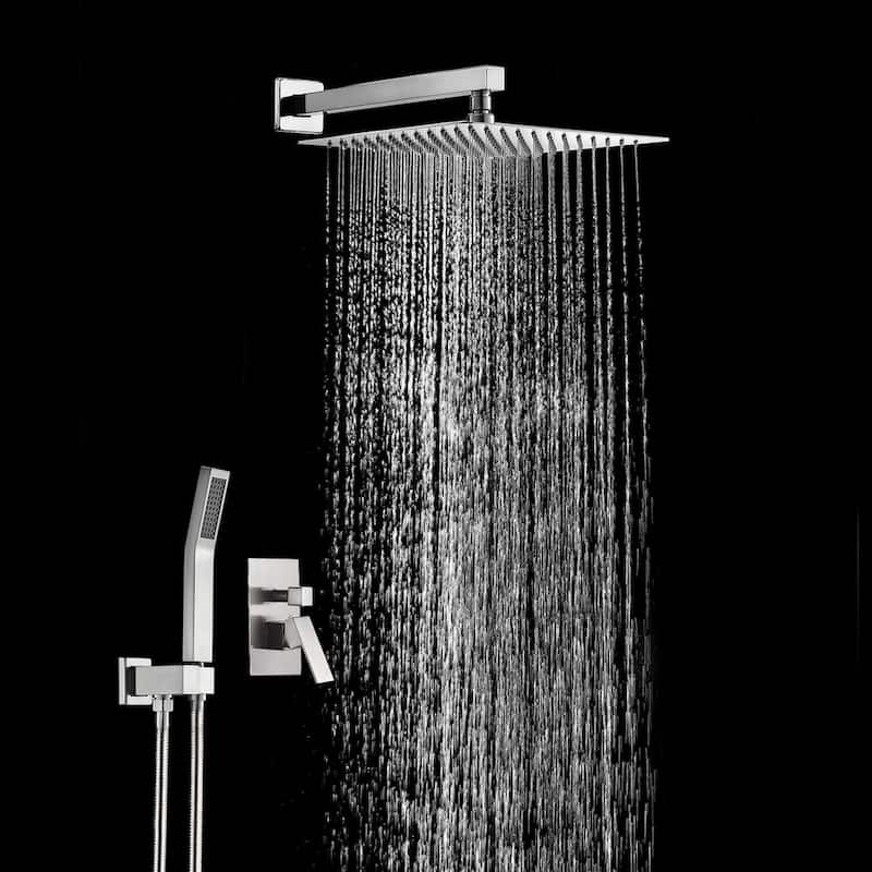 12 in. Brushed Nickel Shower System with Handheld Y187296