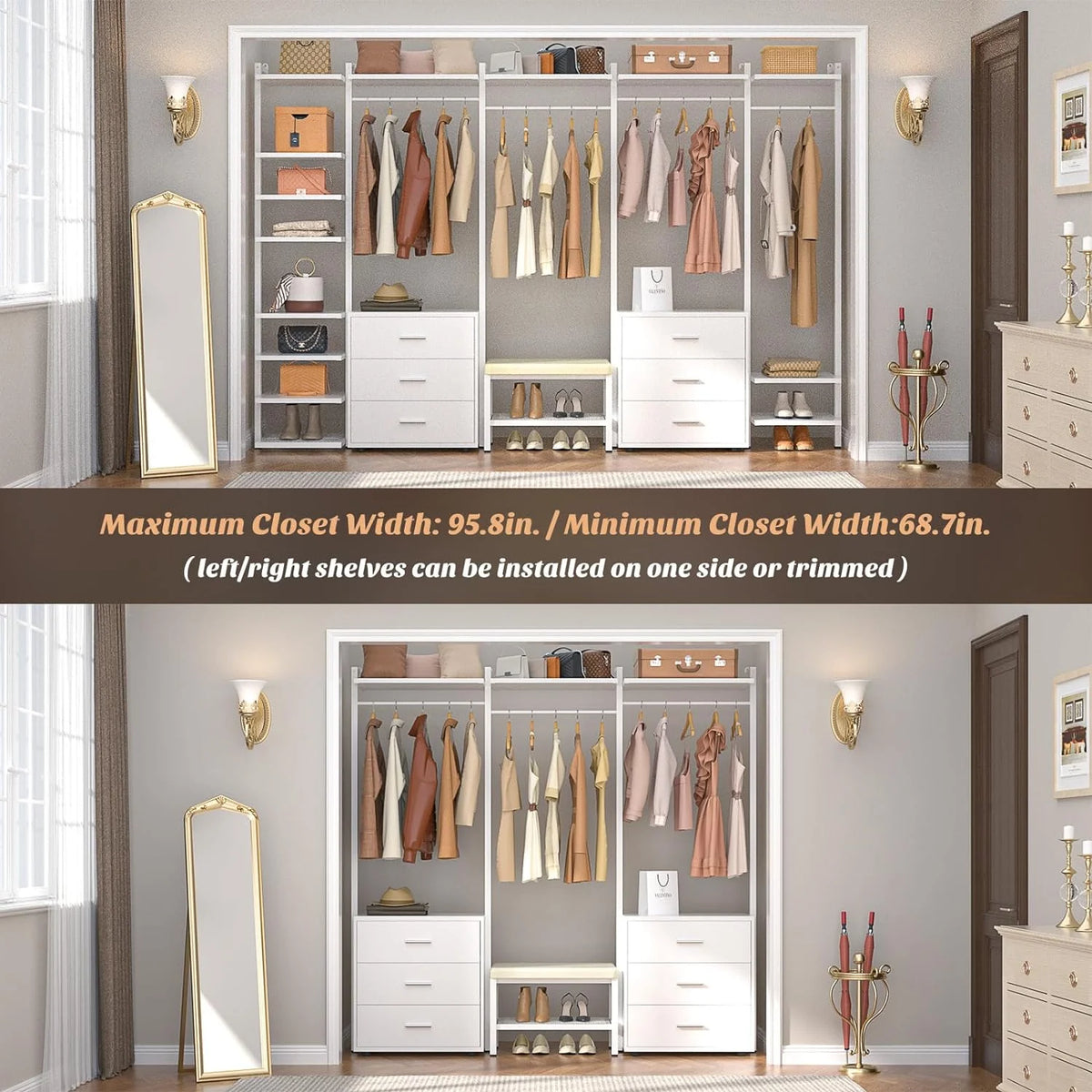 White Heavy Duty Clothing Rack with 6 Drawers B432537