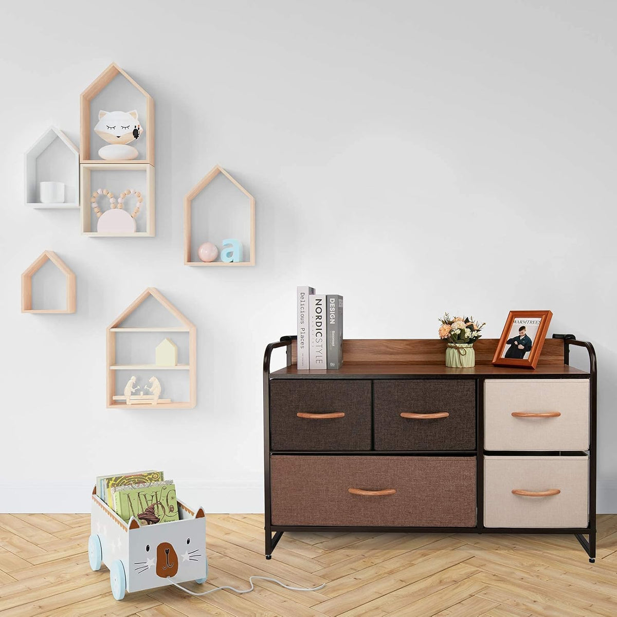 Large Storage Fabric Dresser with 5 Removable Drawers M597886