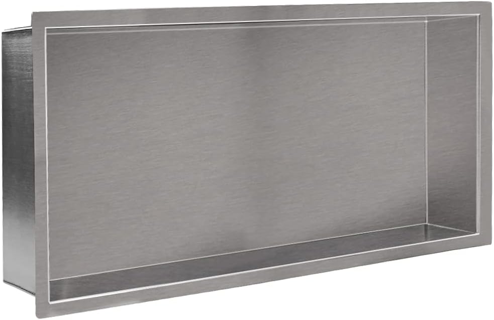 24x12 Brushed Stainless Steel Recessed Shower Shelf T881