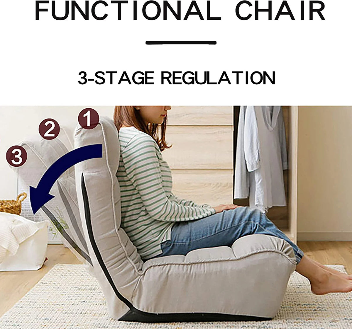 Dark Blue Fabric Folding Chaise Lounge Chair N736416